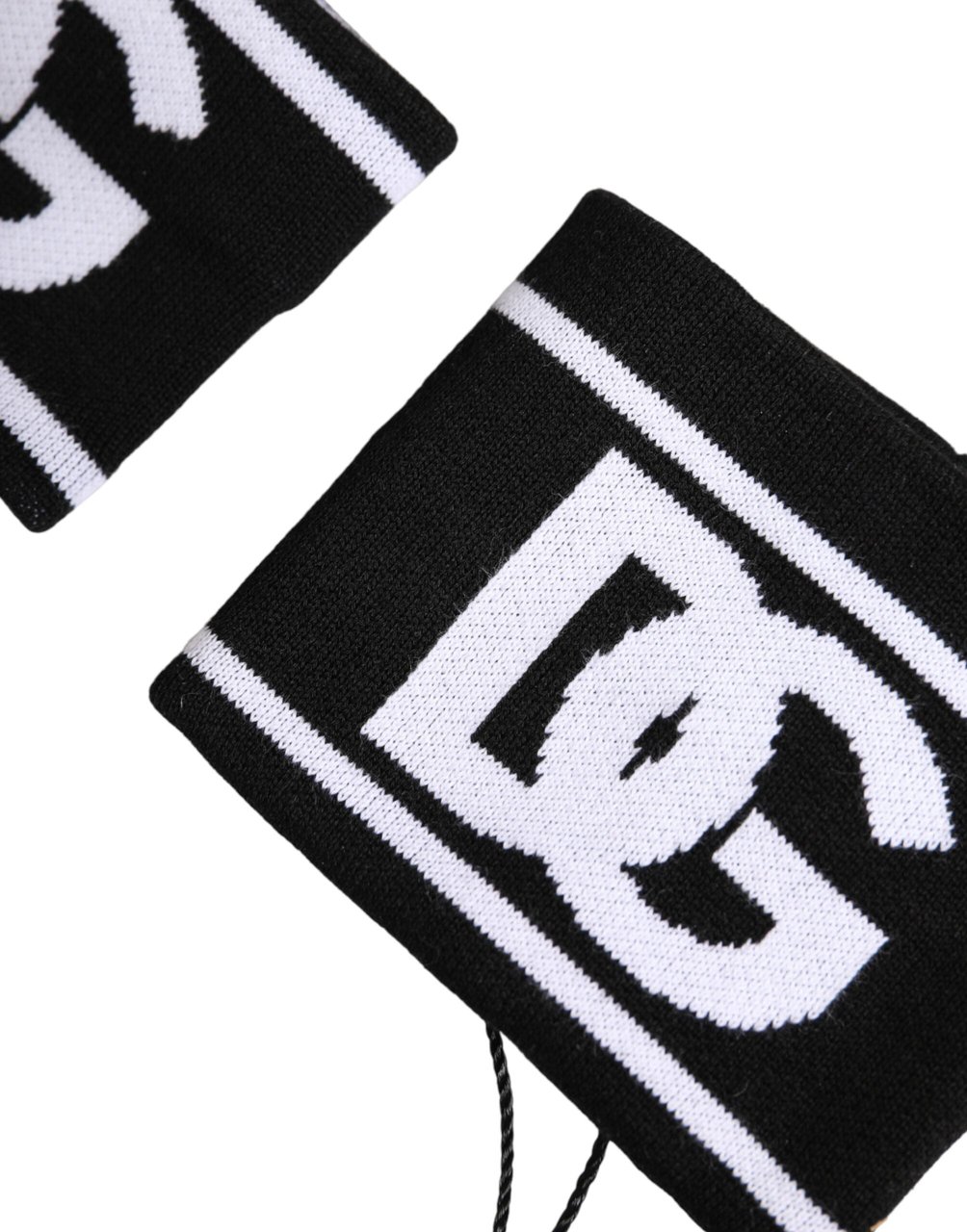 Dolce & Gabbana Black White DG Logo Cotton 1 Pair One Wristband Zwart