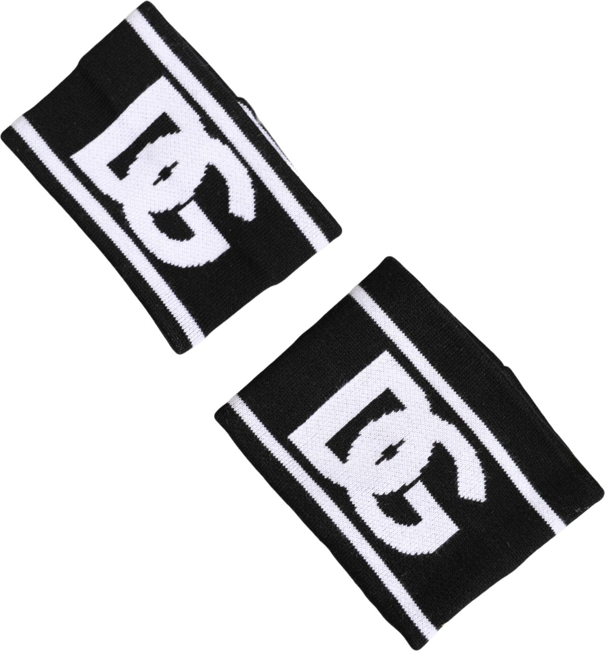 Dolce & Gabbana Black White DG Logo Cotton 1 Pair One Wristband Zwart