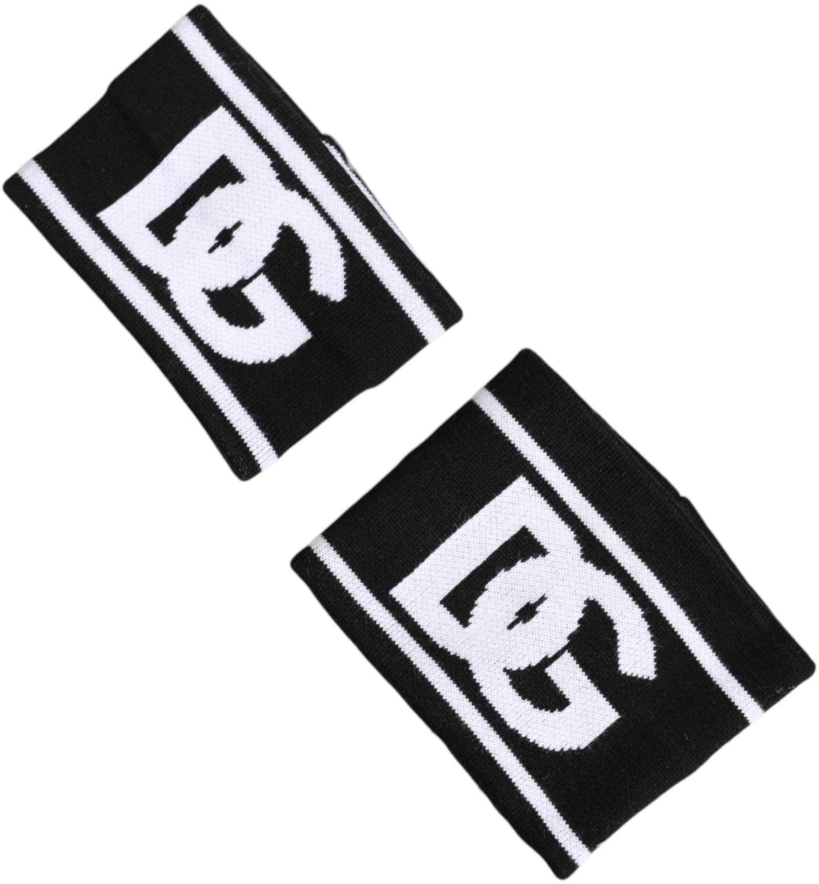 Dolce & Gabbana Black White DG Logo Cotton 1 Pair One Wristband Zwart