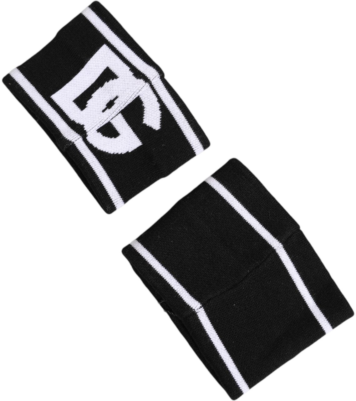 Dolce & Gabbana Black White DG Logo Cotton 1 Pair One Wristband Zwart