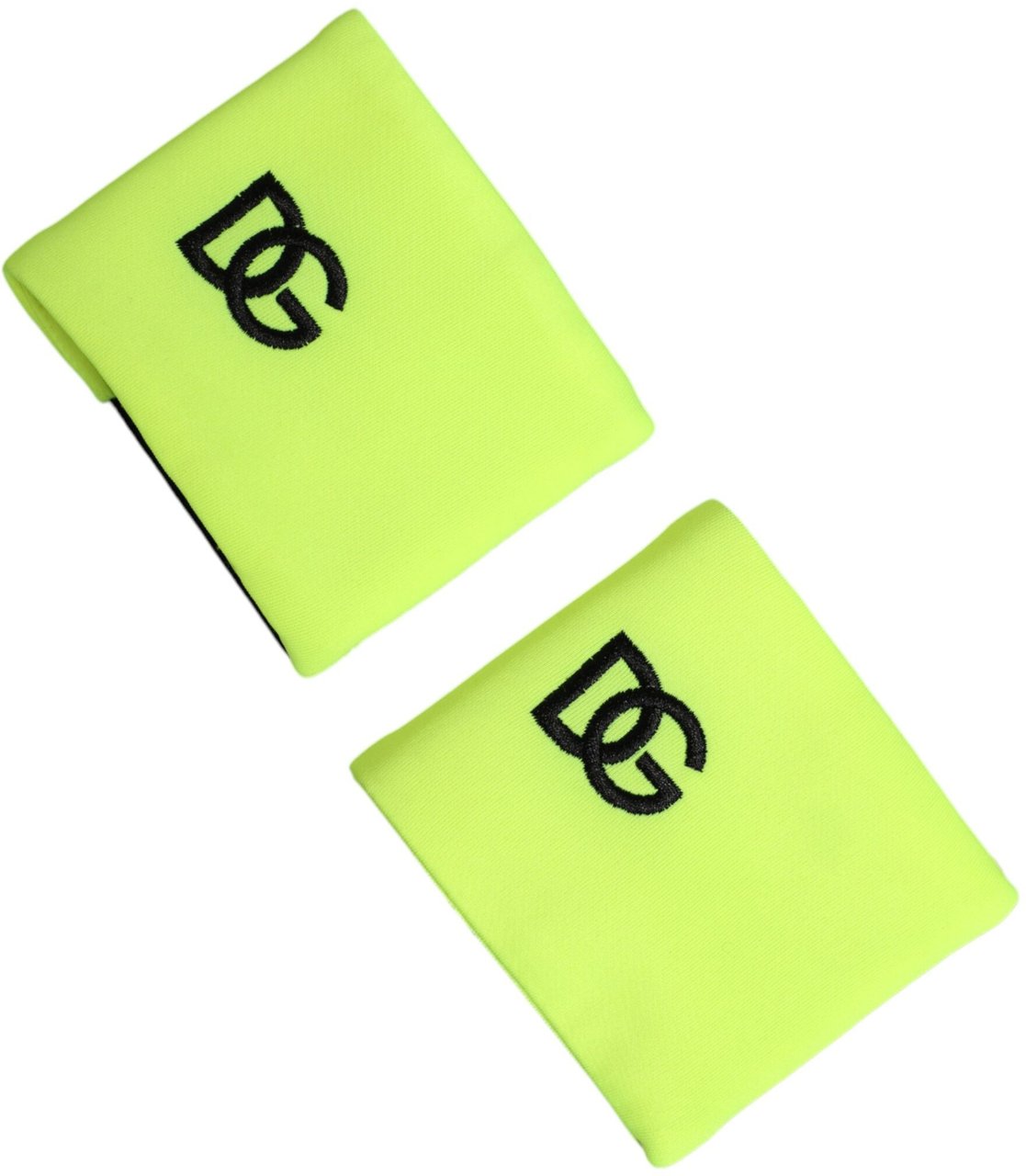 Dolce & Gabbana Yellow Green DG Logo Polyester 1 Pair Wristband Geel