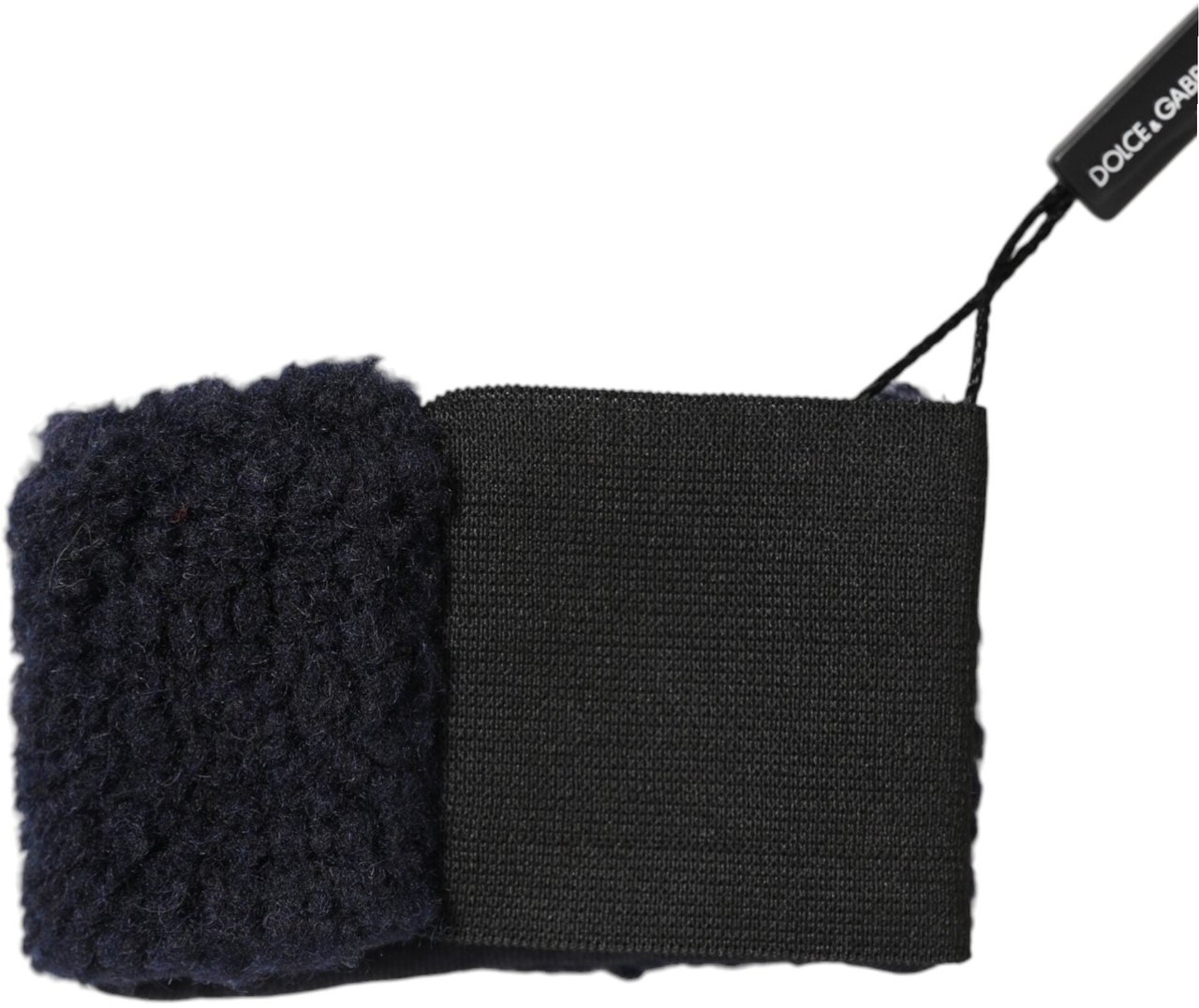 Dolce & Gabbana Black Wool Knitted Sweatbands Men Wristband Zwart