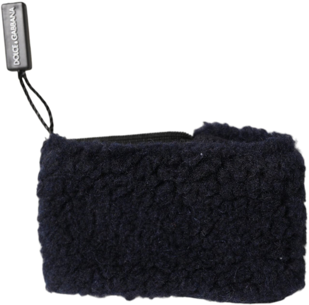 Dolce & Gabbana Black Wool Knitted Sweatbands Men Wristband Zwart