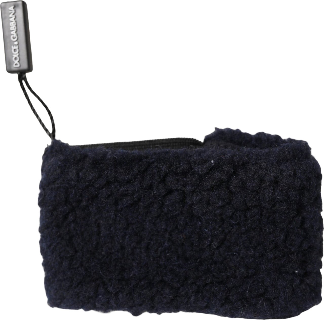 Dolce & Gabbana Black Wool Knitted Sweatbands Men Wristband Zwart