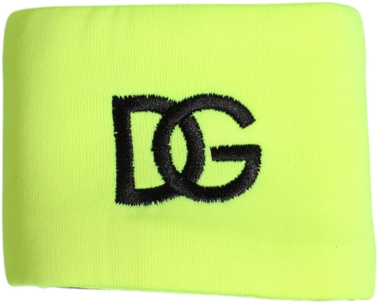 Dolce & Gabbana Yellow Green Silk DG Logo Men Wristband Geel