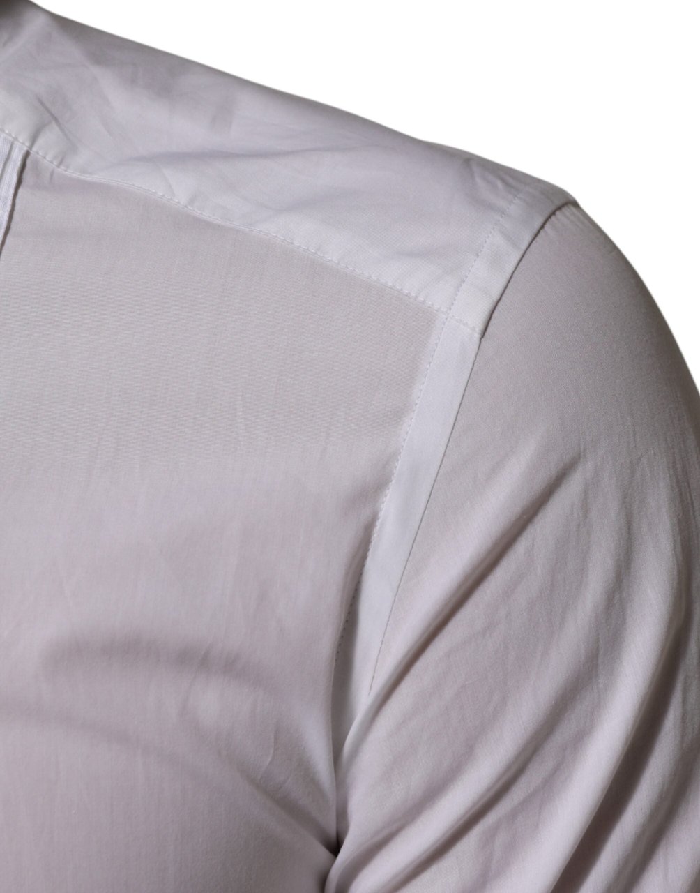 Dolce & Gabbana White Cotton Collared Long Sleeve GOLD Dress Shirt Goud