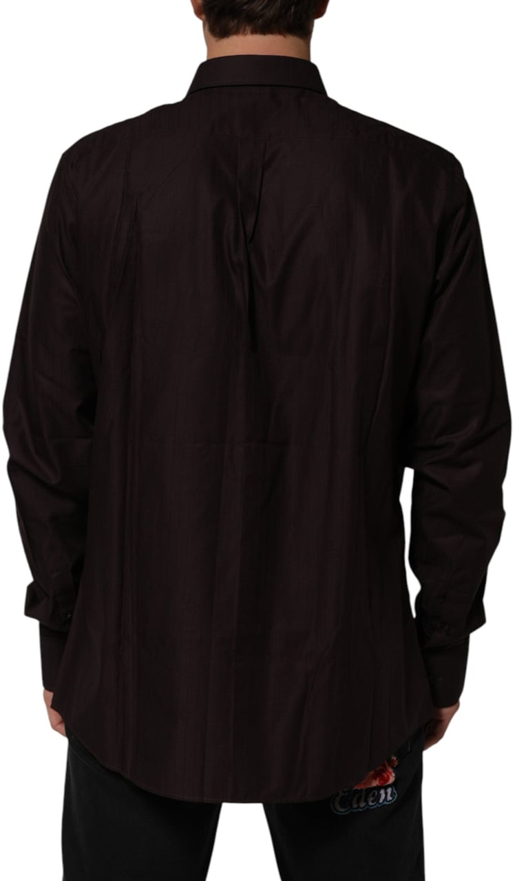 Dolce & Gabbana Brown Cotton LongSleeve MARTINI Dress  Shirt Bruin