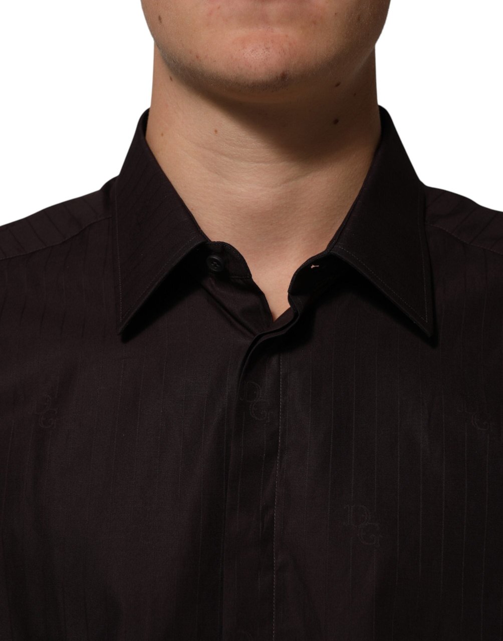 Dolce & Gabbana Brown Cotton LongSleeve MARTINI Dress  Shirt Bruin
