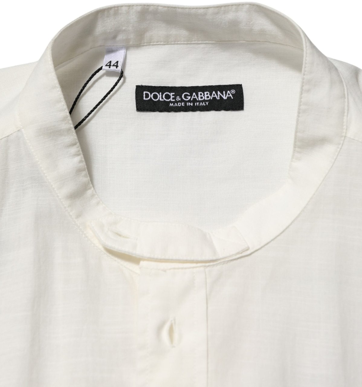 Dolce & Gabbana White Cotton Floral Print Button Down Shirt Wit
