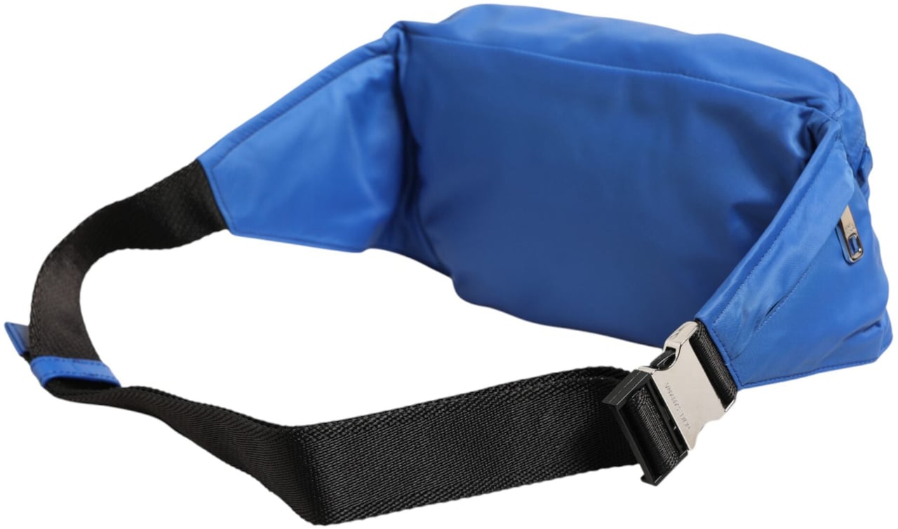 Dolce & Gabbana Blue Logo Plaque Nylon Waist Fanny Pack Men's Borse Bag Bruin