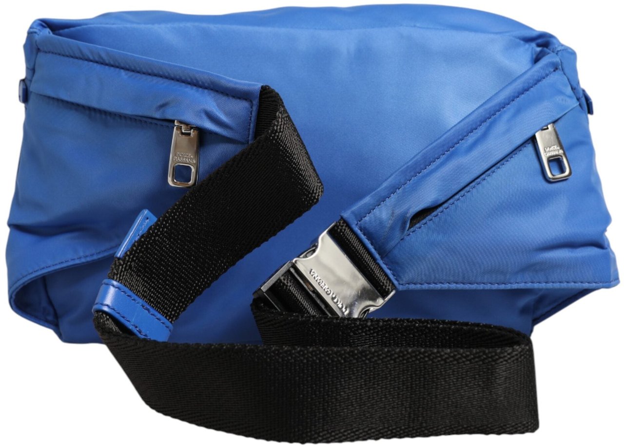 Dolce & Gabbana Blue Logo Plaque Nylon Waist Fanny Pack Men's Borse Bag Bruin