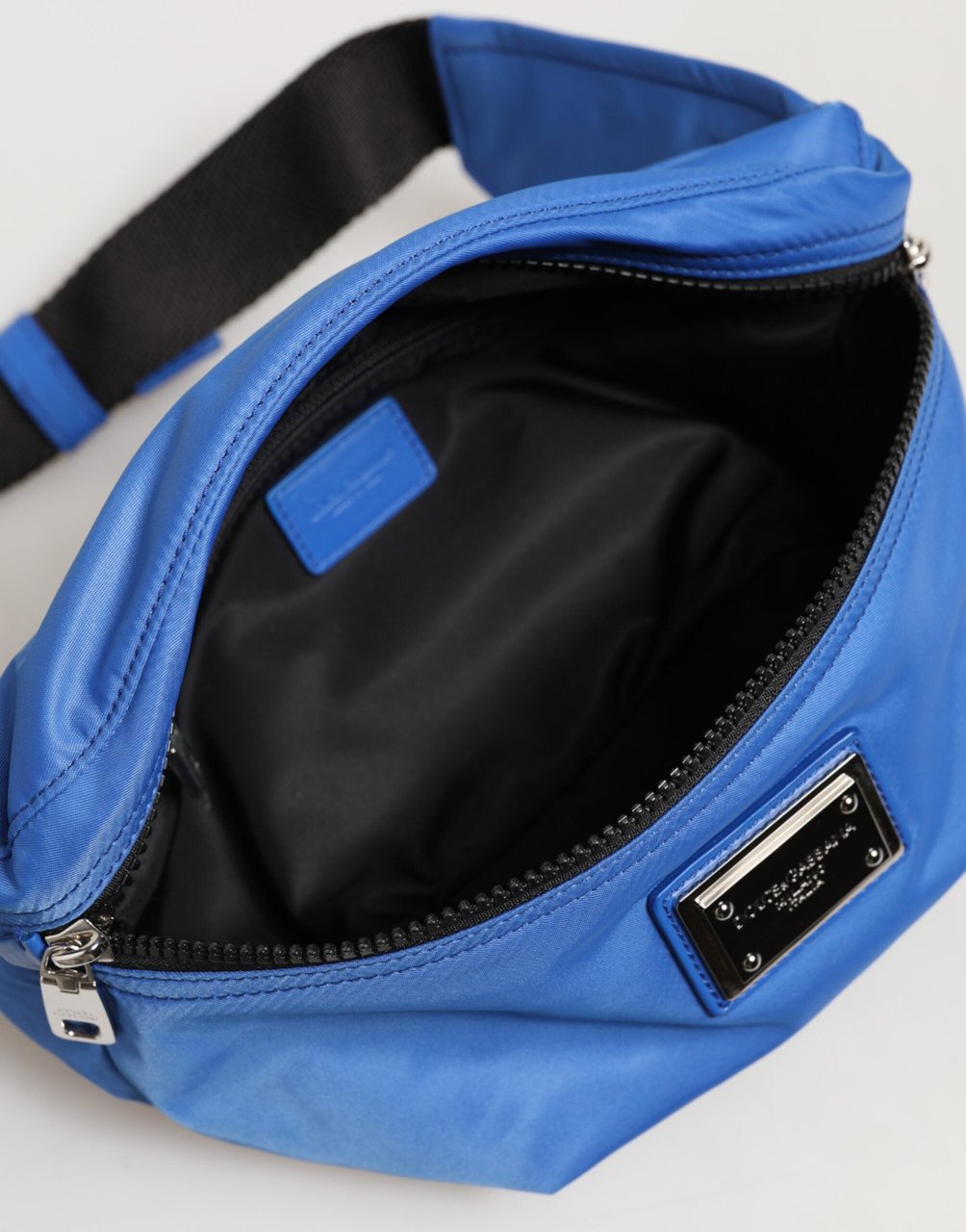 Dolce & Gabbana Blue Logo Plaque Nylon Waist Fanny Pack Men's Borse Bag Bruin