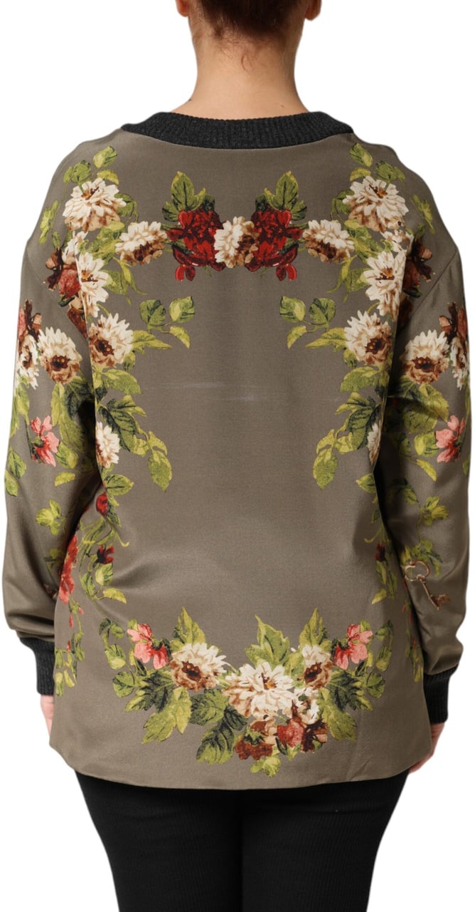 Dolce & Gabbana Enchanted Sicily Silk Crewneck Blouse Sweater Divers