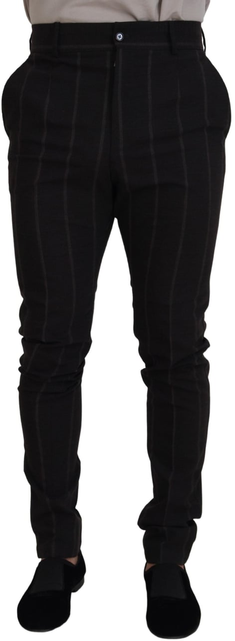 Dolce & Gabbana Black Wool Chino Formal Men Pants Zwart
