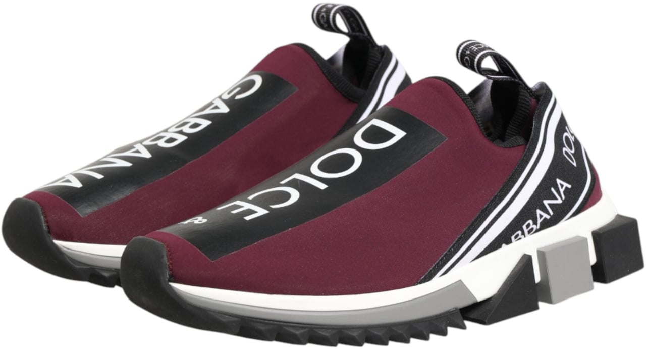 Dolce & Gabbana Maroon Slip On Sorrento Men Sneakers Shoes Maroon