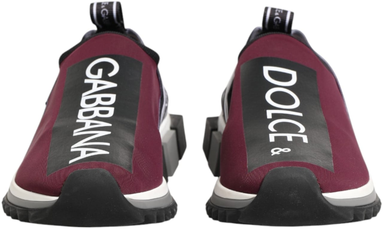 Dolce & Gabbana Maroon Slip On Sorrento Men Sneakers Shoes Maroon
