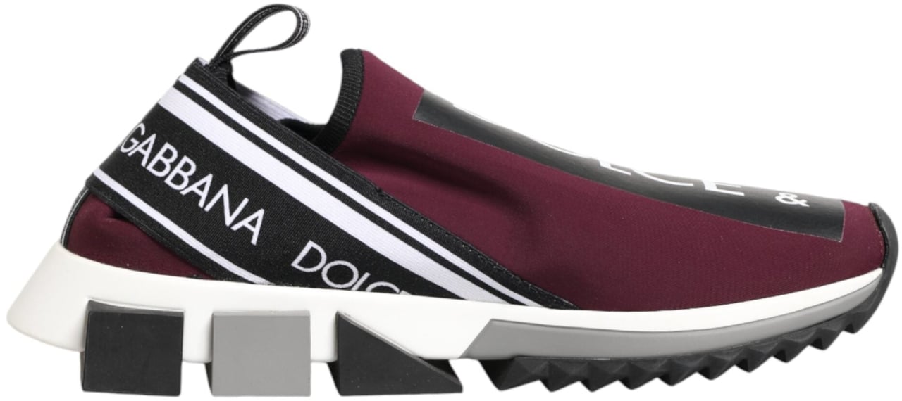 Dolce & Gabbana Maroon Slip On Sorrento Men Sneakers Shoes Maroon