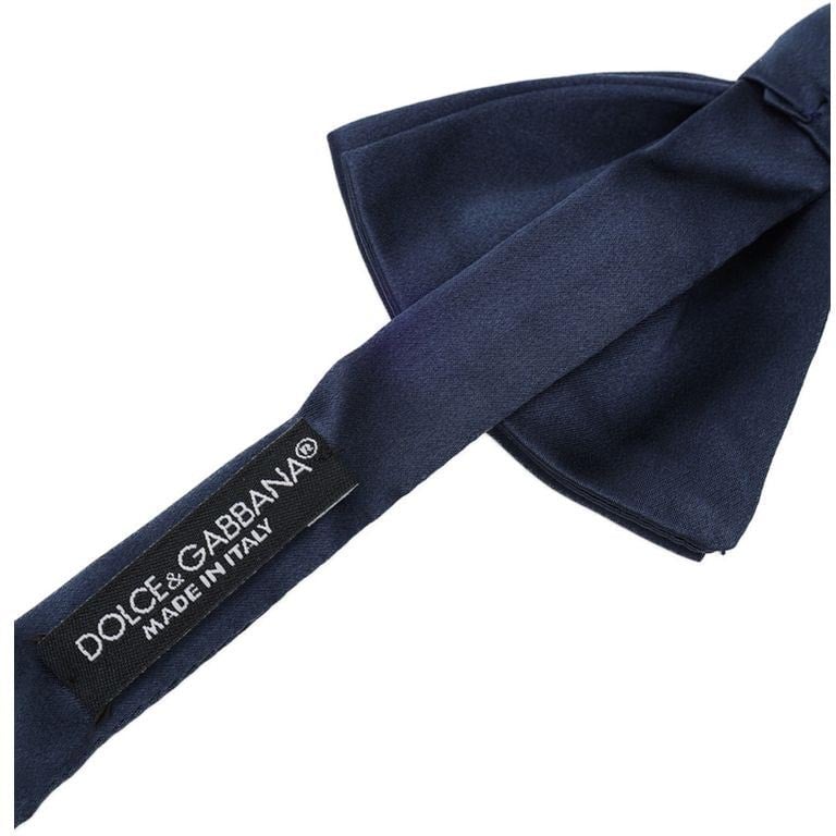 Dolce & Gabbana Dolce & Gabbana Blue Silk Bowtie Blauw