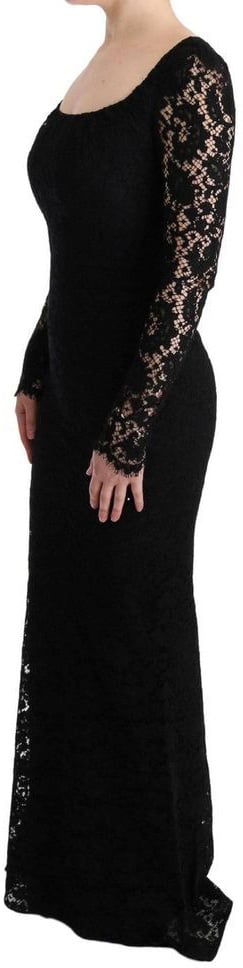 Dolce & Gabbana Black Cotton Cocktail Dress Zwart