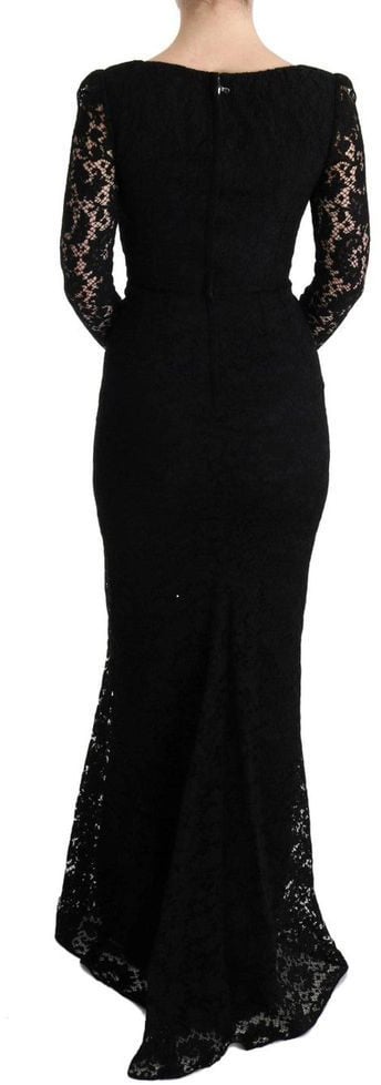 Dolce & Gabbana Black Cotton Cocktail Dress Zwart