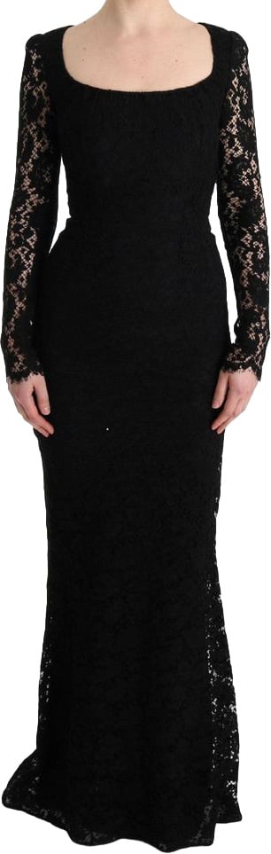 Dolce & Gabbana Black Cotton Cocktail Dress Zwart