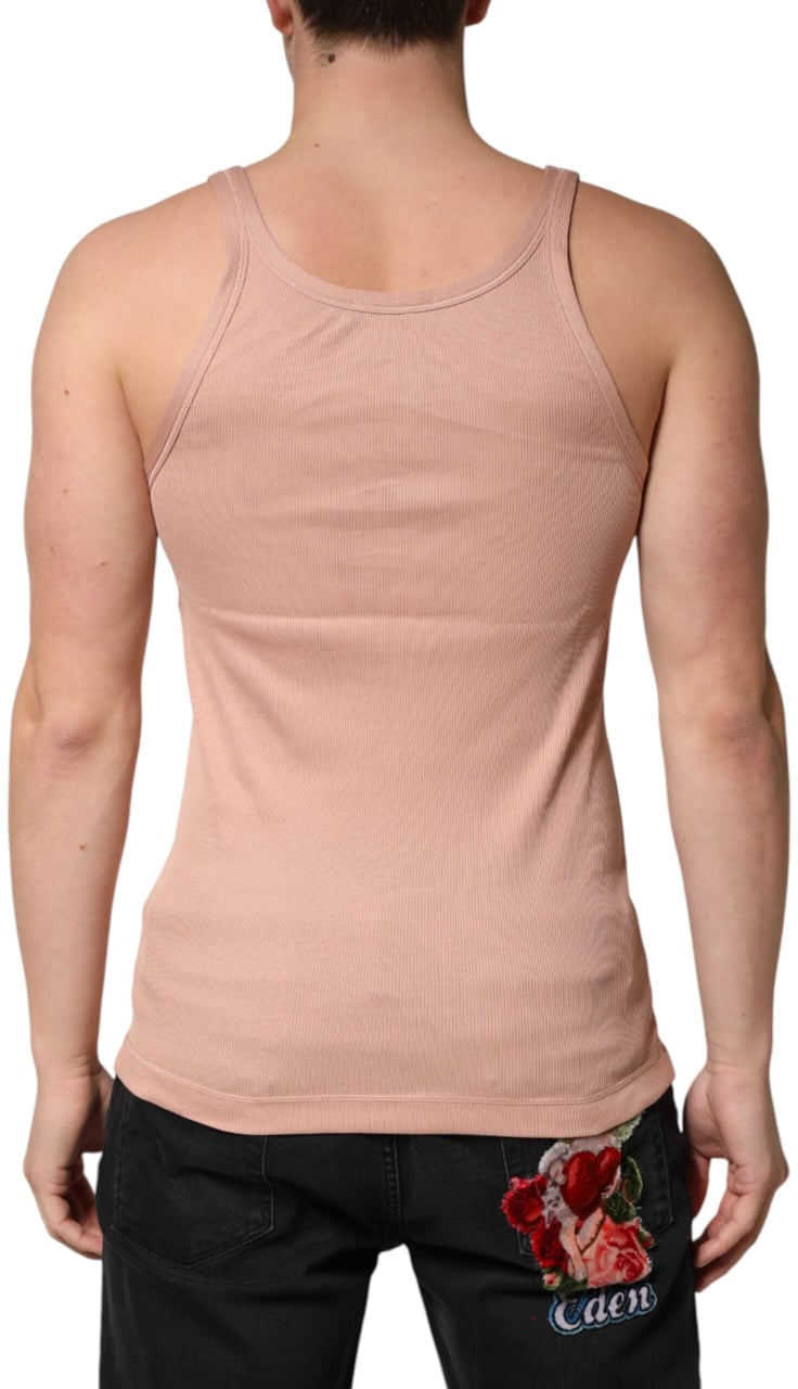Dolce & Gabbana Pink Sleeveless Round Neck Tank Top T-shirt Roze