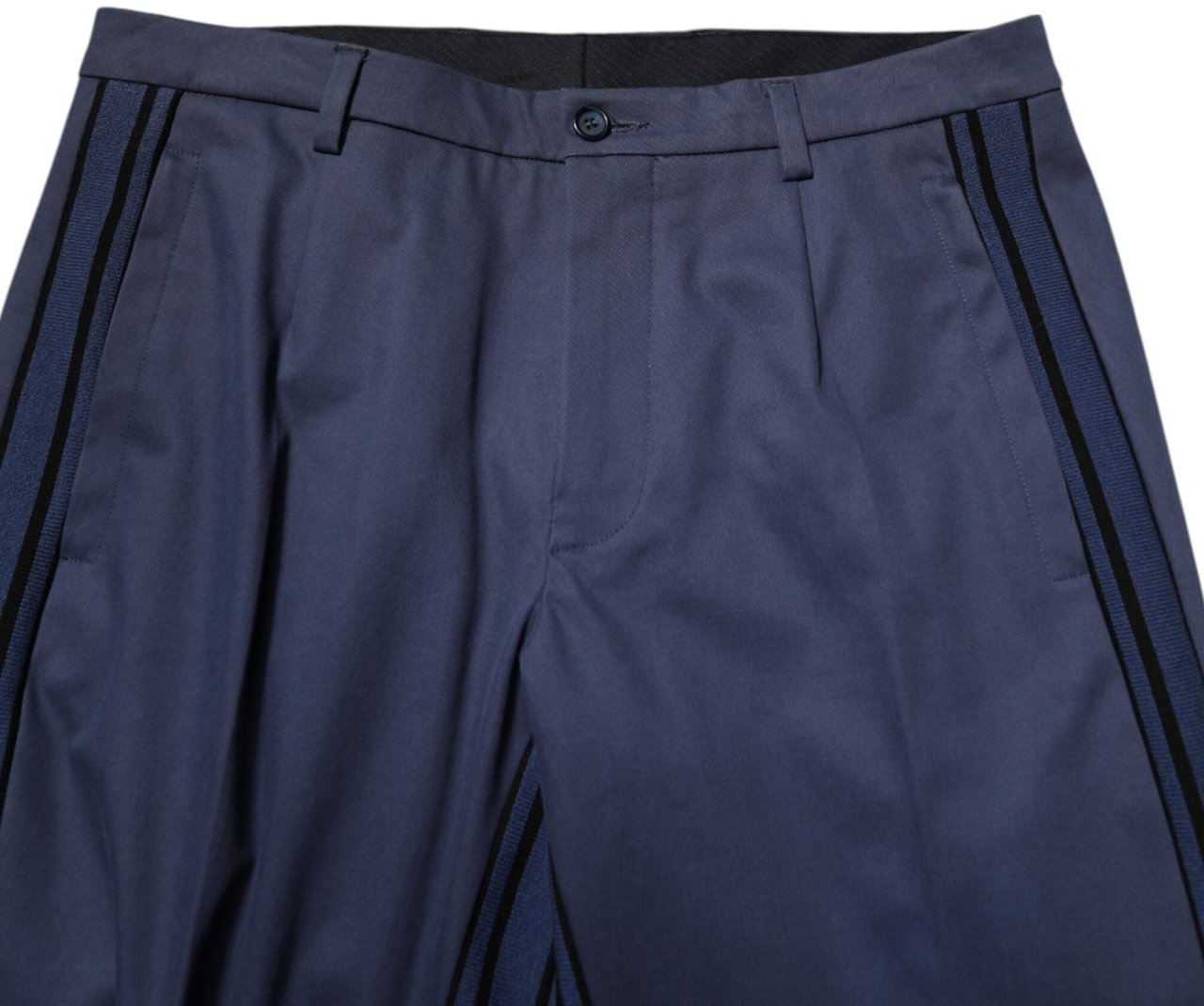 Dolce & Gabbana Blue Cotton Tapered Men Formal Trousers Pants Blauw