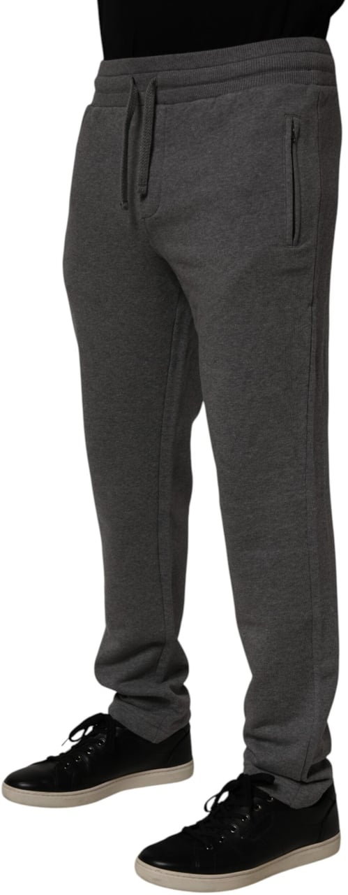 Dolce & Gabbana Gray Cotton Jogger Sweatpants Trouser Pants Grijs