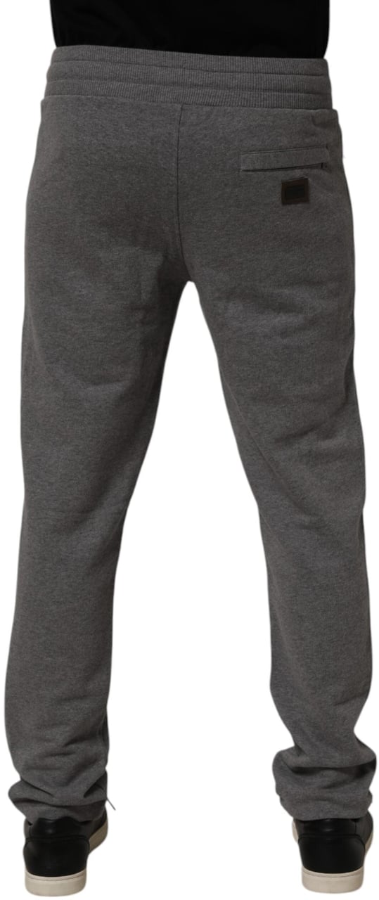 Dolce & Gabbana Gray Cotton Jogger Sweatpants Trouser Pants Grijs