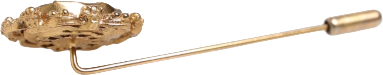 Dolce & Gabbana Gold Tone Green Stone Antique Men Accessory Brooch Pin Goud