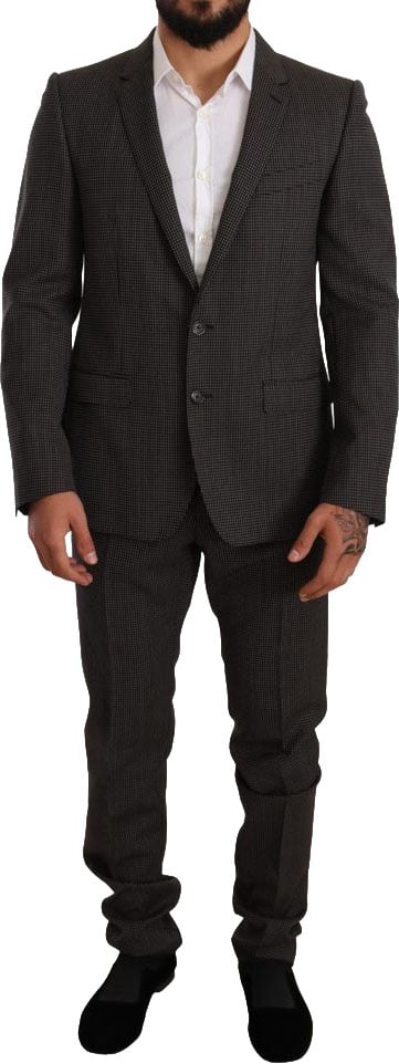 Dolce & Gabbana Black Virgin Wool Two-Piece Suit Zwart