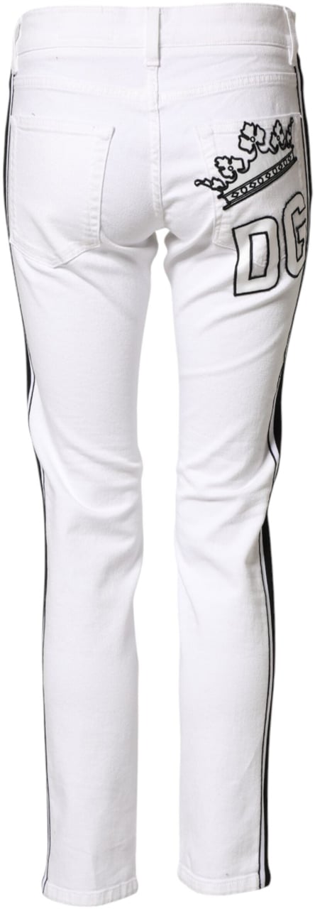 Dolce & Gabbana White Cotton Stretch Skinny Men Denim Jeans Wit