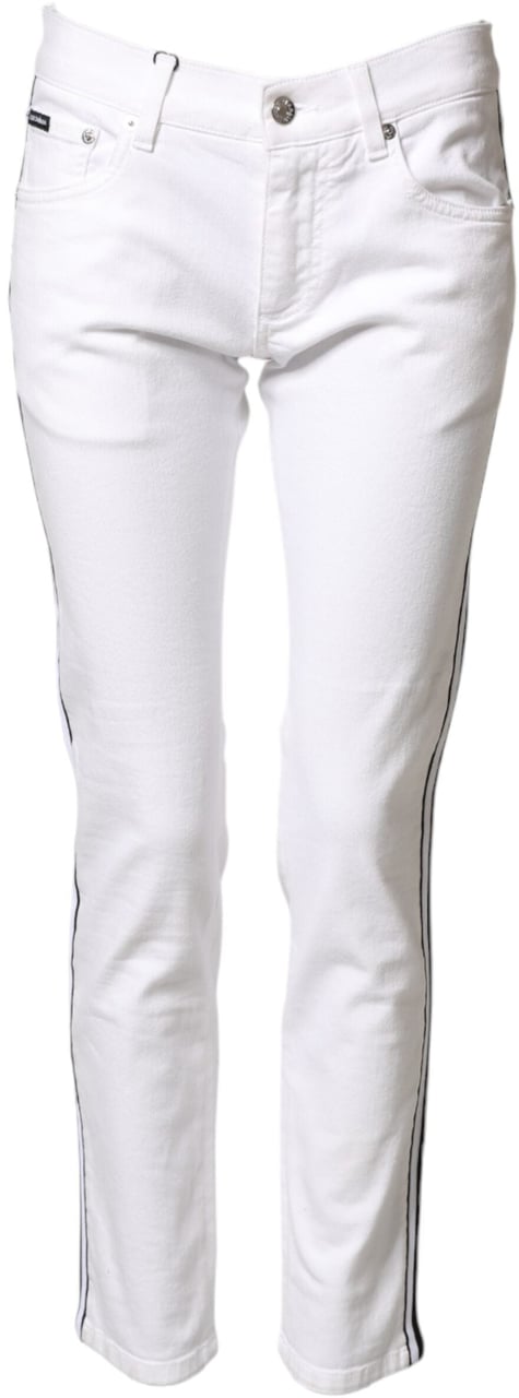 Dolce & Gabbana White Cotton Stretch Skinny Men Denim Jeans Wit