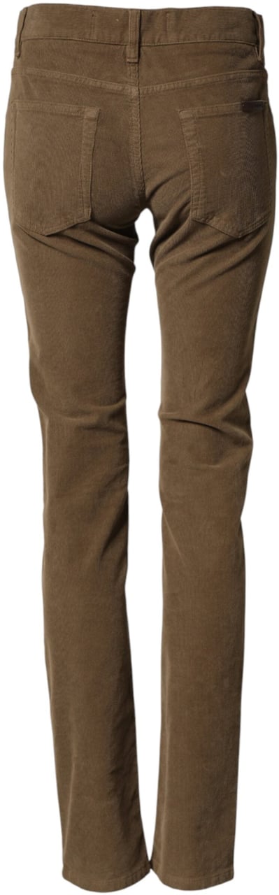 Dolce & Gabbana Brown Cotton Stretch Skinny Men Denim Jeans Bruin