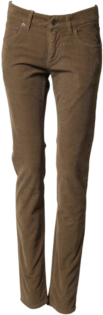 Dolce & Gabbana Brown Cotton Stretch Skinny Men Denim Jeans Bruin