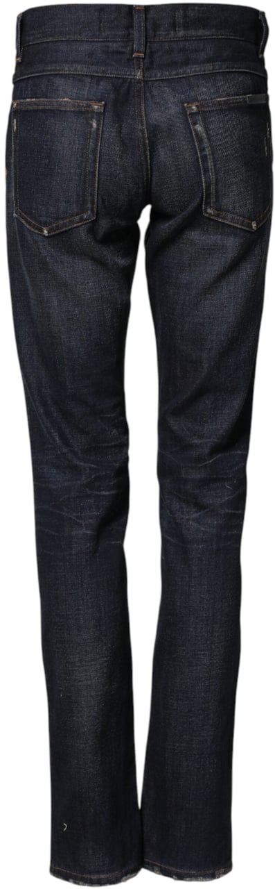 Dolce & Gabbana Dark Blue Watch GOLD Men Skinny Denim Jeans Goud