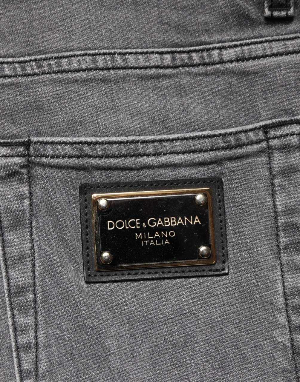 Dolce & Gabbana Gray Cotton Mid Waist Skinny Denim Jeans Grijs