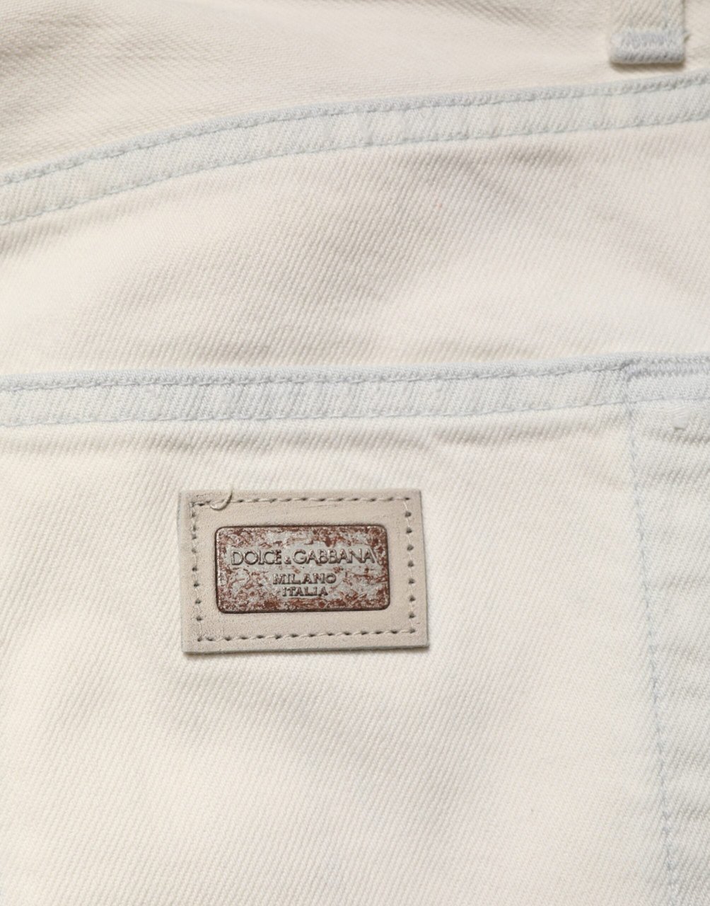 Dolce & Gabbana White Cotton Skinny Denim Trouser Men Jeans Wit