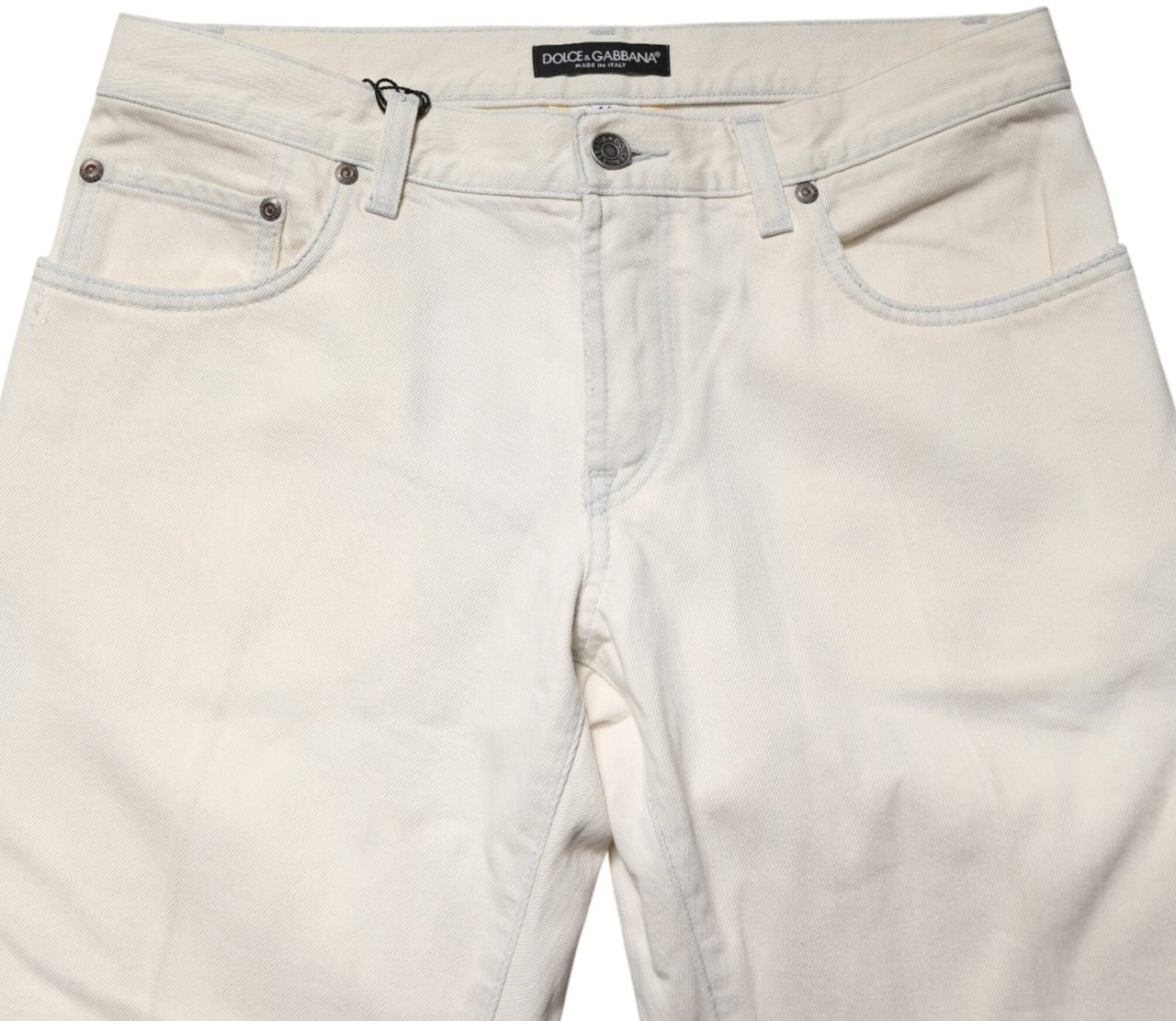 Dolce & Gabbana White Cotton Skinny Denim Trouser Men Jeans Wit