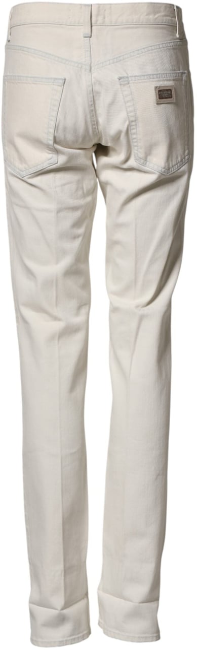 Dolce & Gabbana White Cotton Skinny Denim Trouser Men Jeans Wit