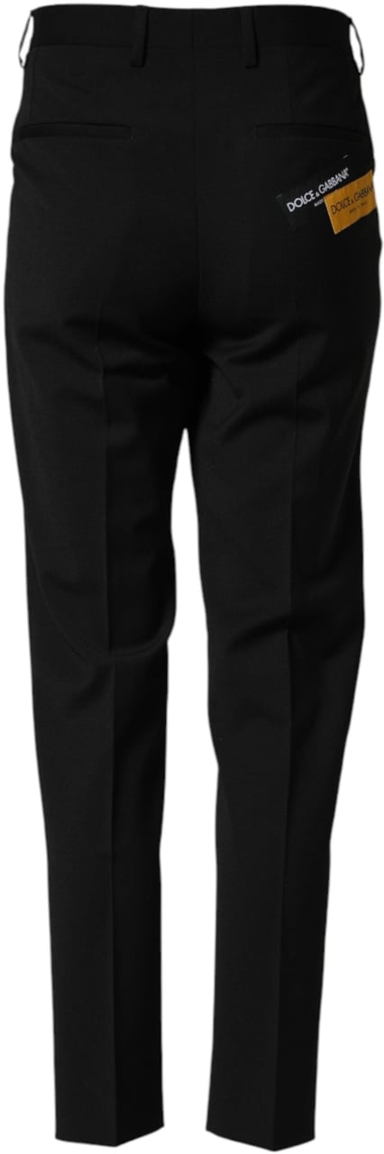 Dolce & Gabbana Black Wool Formal Dress Men Trouser Pants Zwart