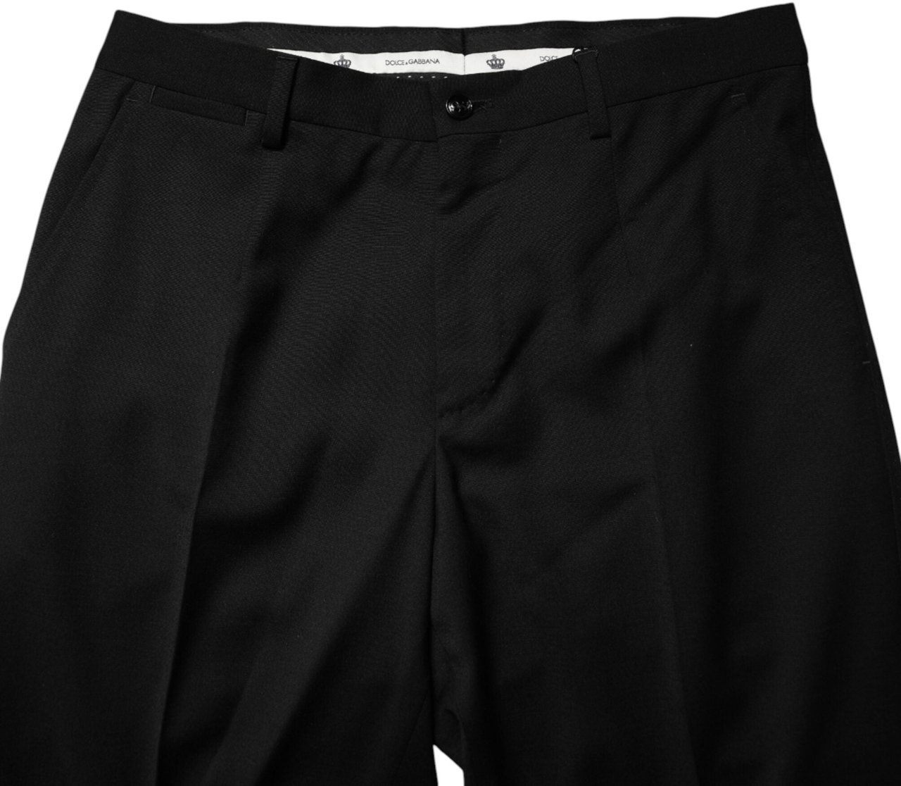 Dolce & Gabbana Black Wool Formal Dress Men Trouser Pants Zwart