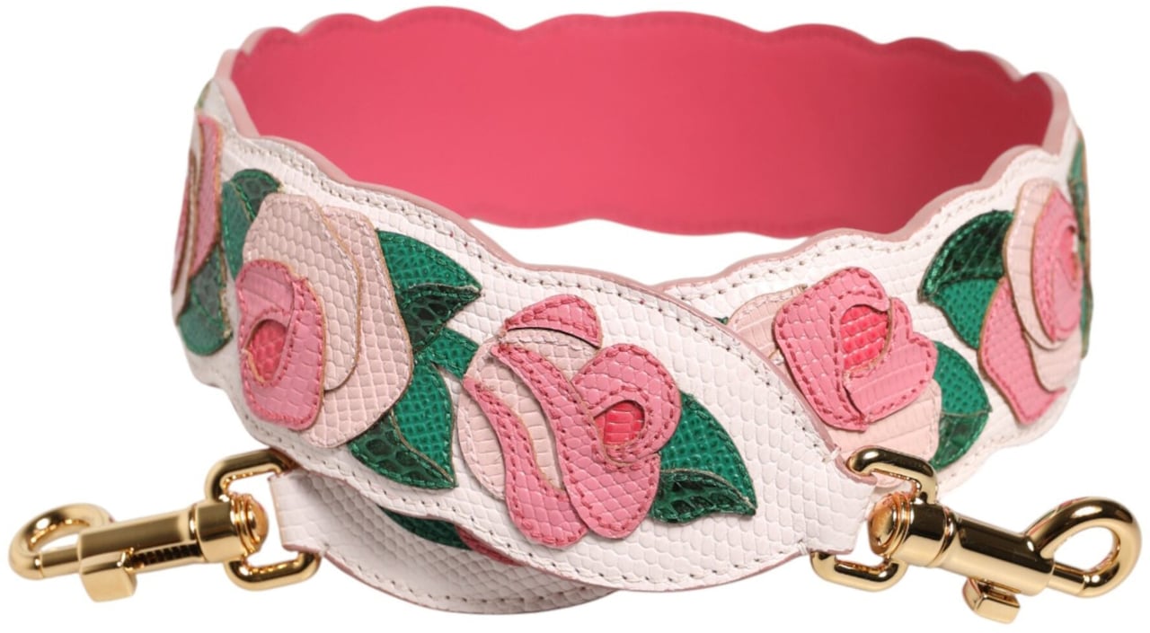 Dolce & Gabbana Strap White Floral Calf Leather Bag Accessory Shoulder Wit