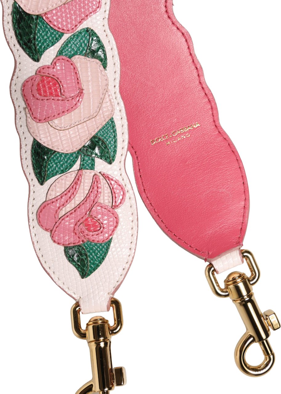 Dolce & Gabbana Strap White Floral Calf Leather Bag Accessory Shoulder Wit