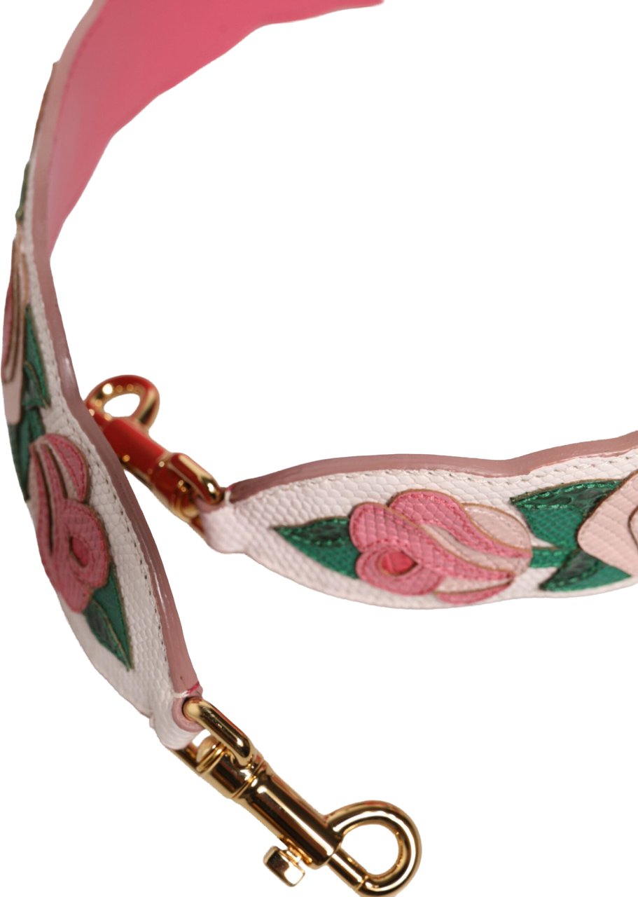 Dolce & Gabbana Strap White Floral Calf Leather Bag Accessory Shoulder Wit