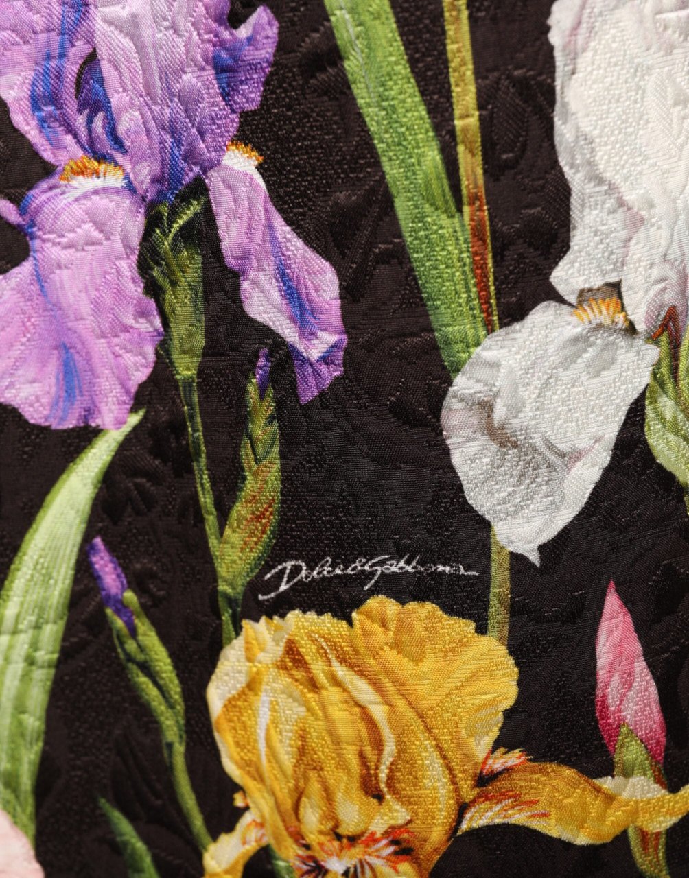 Dolce & Gabbana Black Floral Brocade A-line Mini Dress Zwart