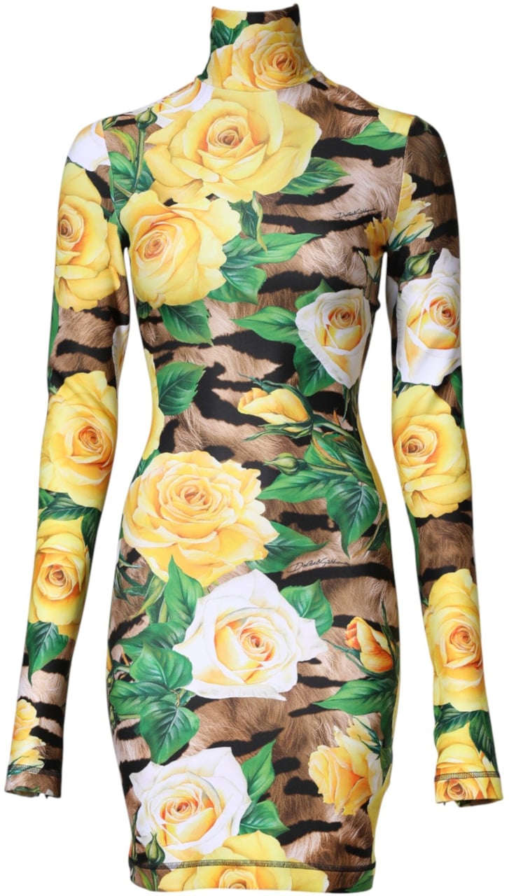 Dolce & Gabbana Multicolor Floral Print Sheath Mini Dress Divers