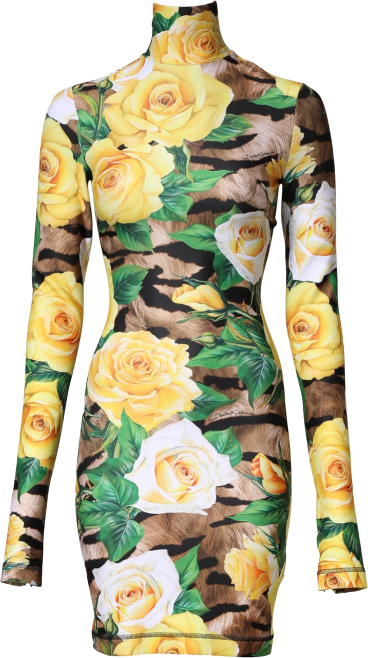 Dolce & Gabbana Multicolor Floral Print Sheath Mini Dress Divers