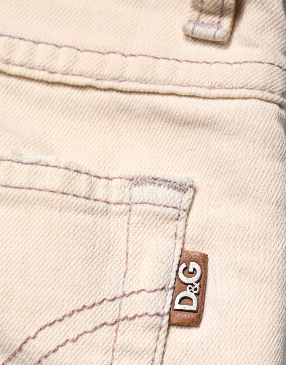 Dolce & Gabbana Beige Low Waist Cotton Slim Fit Denim Trousers Jeans Beige