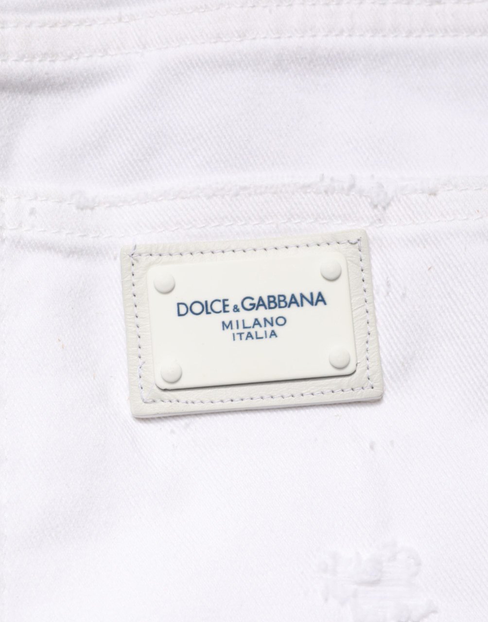 Dolce & Gabbana White Distressed Cotton BOYFRIEND Denim Jeans Wit